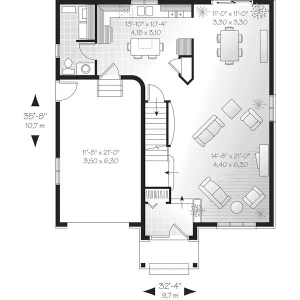 Colonial House Plan First Floor - Ardmore Bay Georgian Style Home 032D-0577 - Search House Plans and More