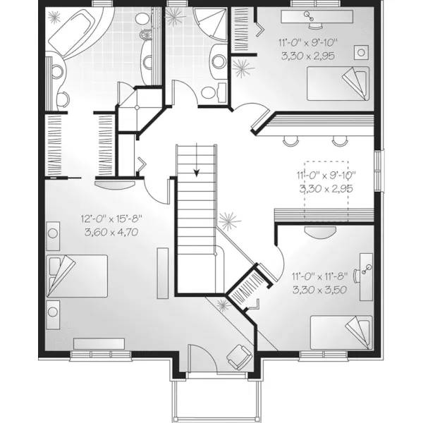 Colonial House Plan Second Floor - Ardmore Bay Georgian Style Home 032D-0577 - Search House Plans and More