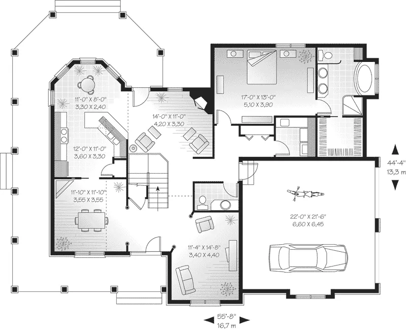 Country House Plan First Floor - Milbourne Country Farmhouse 032D-0578 - Shop House Plans and More