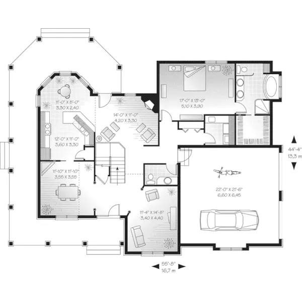 Southern House Plan First Floor - Milbourne Country Farmhouse 032D-0578 - Shop House Plans and More