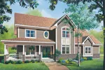 Arts & Crafts House Plan Front Image - Milbourne Country Farmhouse 032D-0578 - Shop House Plans and More