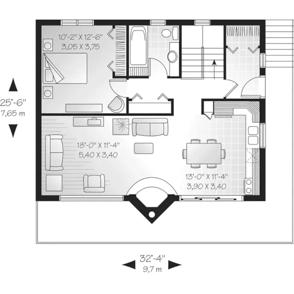 Craftsman House Plan First Floor - Bryn Crest Rustic A-Frame Home 032D-0579 - Search House Plans and More