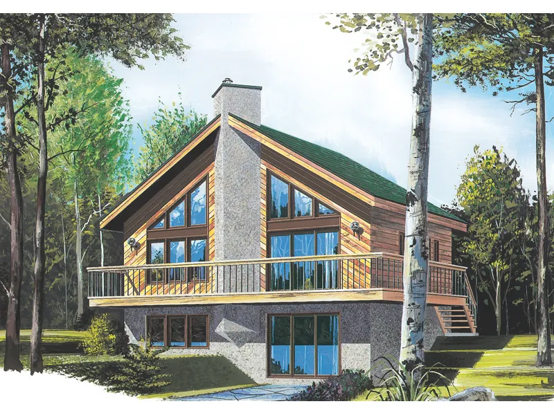 Lake House Plan Front Image - Bryn Crest Rustic A-Frame Home 032D-0579 - Search House Plans and More