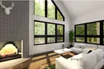 Contemporary House Plan Living Room Photo 01 - Bryn Crest Rustic A-Frame Home 032D-0579 - Search House Plans and More