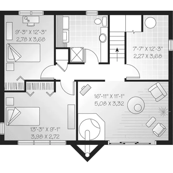 Craftsman House Plan Lower Level Floor - Bryn Crest Rustic A-Frame Home 032D-0579 - Search House Plans and More