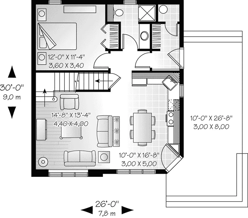 Victorian House Plan First Floor - Villanova Place Salt Box Home 032D-0581 - Shop House Plans and More