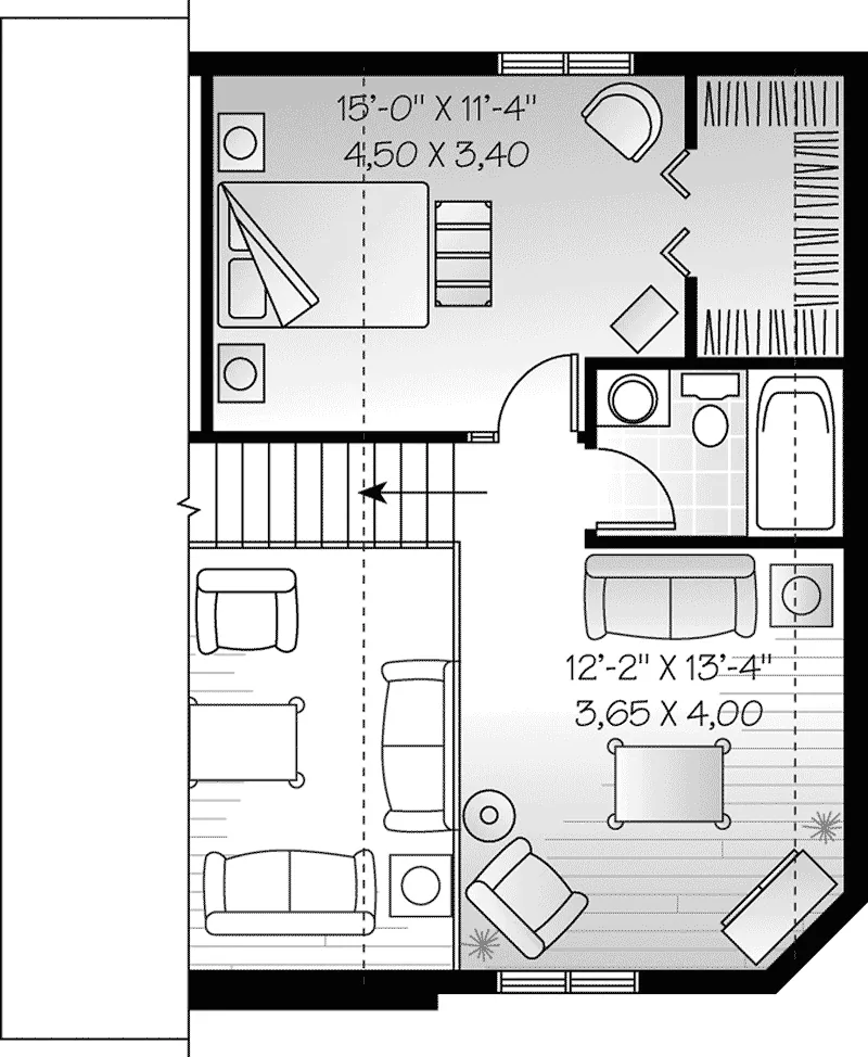 Modern House Plan Second Floor - Villanova Place Salt Box Home 032D-0581 - Shop House Plans and More