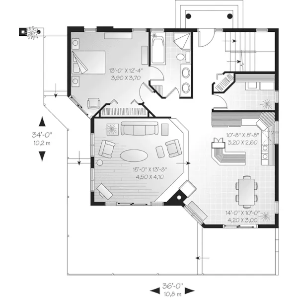 Southern House Plan First Floor - Gladwyne Waterfront Home 032D-0583 - Search House Plans and More