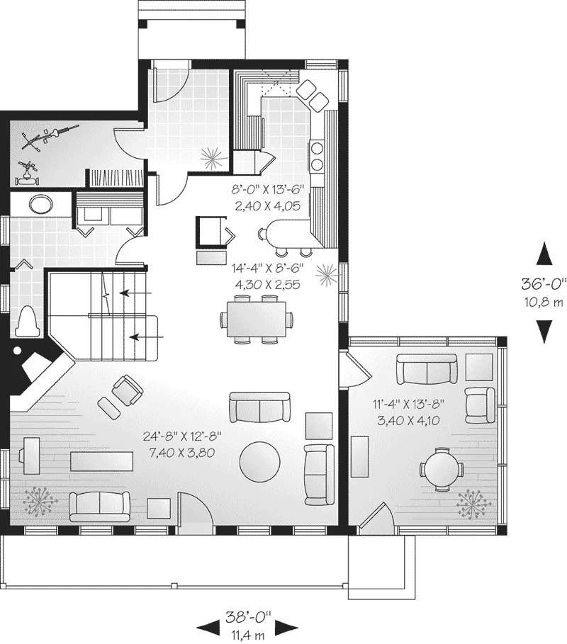 Country House Plan First Floor - Bridesburg Country Home 032D-0585 - Search House Plans and More