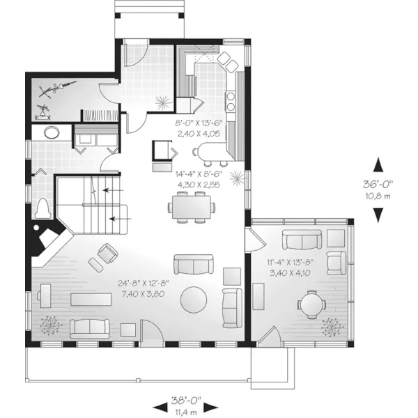 Traditional House Plan First Floor - Bridesburg Country Home 032D-0585 - Search House Plans and More