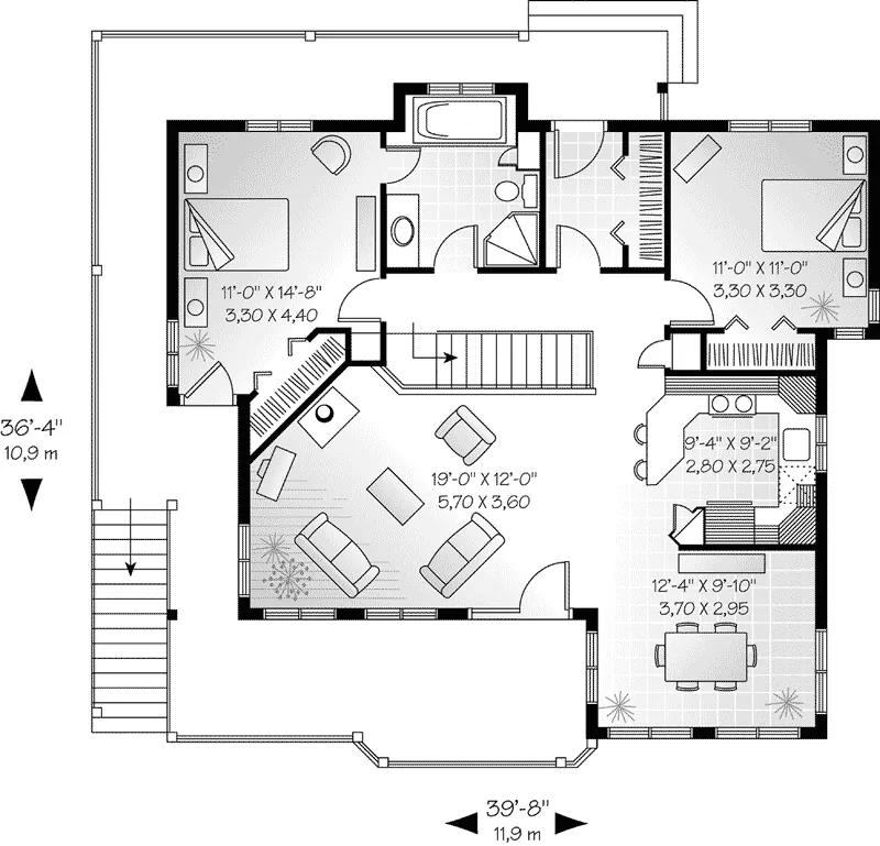 Country House Plan First Floor - Bridgeboro Country Lake Home 032D-0586 - Search House Plans and More