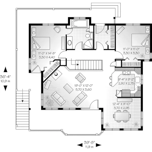 Country House Plan First Floor - Bridgeboro Country Lake Home 032D-0586 - Search House Plans and More