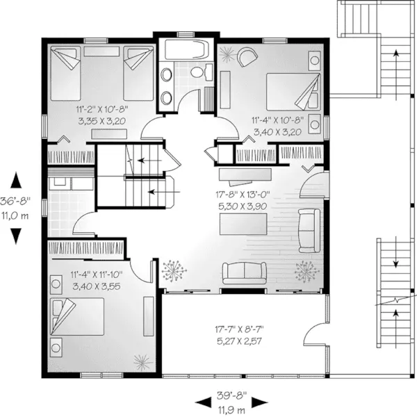 Lake House Plan First Floor - Aramingo Beach Coastal Home 032D-0587 - Search House Plans and More