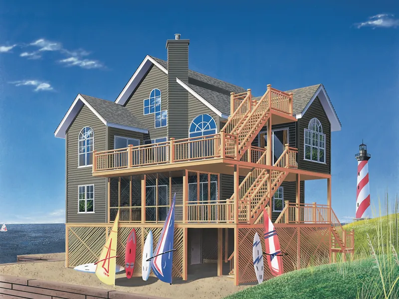 Lavish Beach Coastal Home With Deck Acess From Every Floor