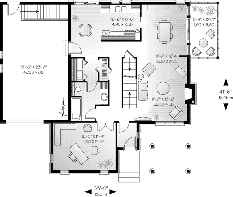 Lake House Plan First Floor - Hainesport Modern Home 032D-0589 - Search House Plans and More