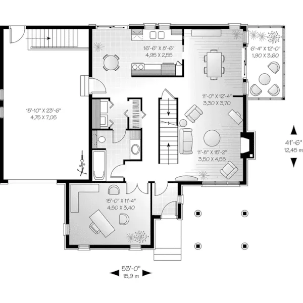 Southern House Plan First Floor - Hainesport Modern Home 032D-0589 - Search House Plans and More