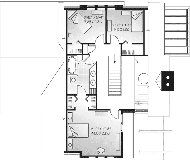 Contemporary House Plan Second Floor - Hainesport Modern Home 032D-0589 - Search House Plans and More