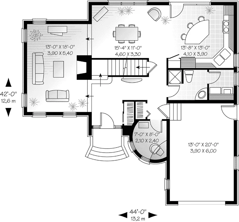 Modern House Plan First Floor - Atwater Victorian Style Home 032D-0595 - Search House Plans and More