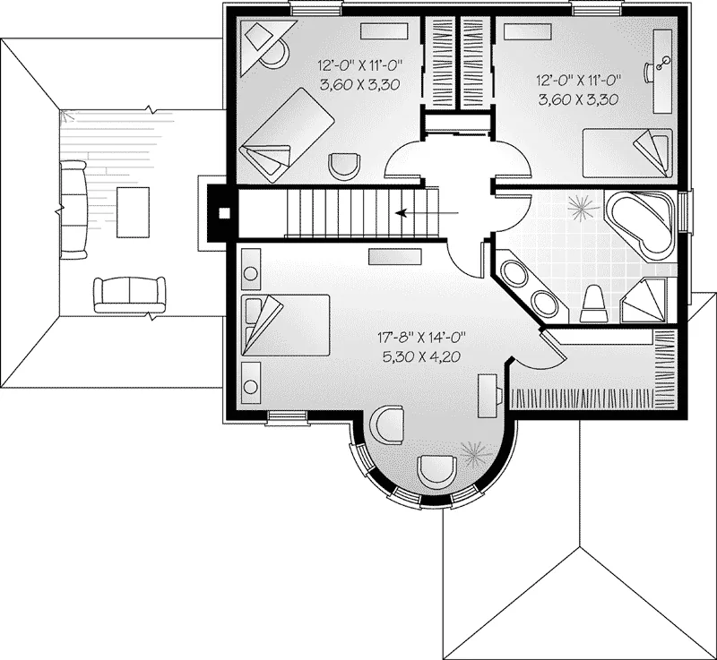 European House Plan Second Floor - Atwater Victorian Style Home 032D-0595 - Search House Plans and More