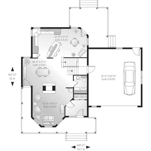 Modern House Plan First Floor - Dorbandt Victorian Home 032D-0596 - Search House Plans and More