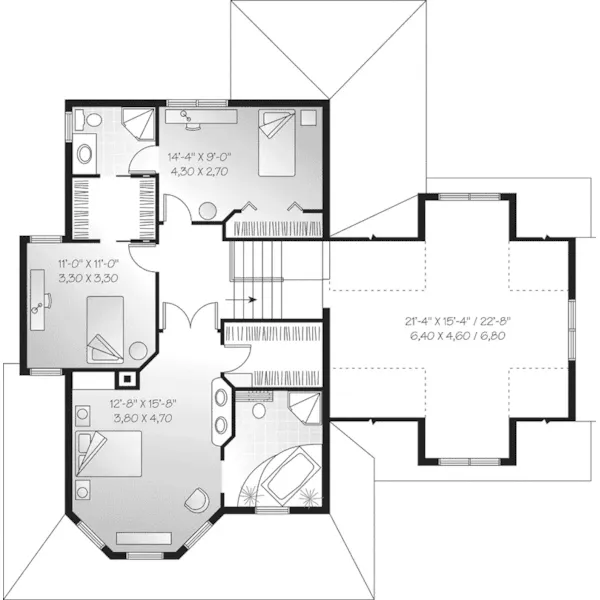 Modern House Plan Second Floor - Dorbandt Victorian Home 032D-0596 - Search House Plans and More