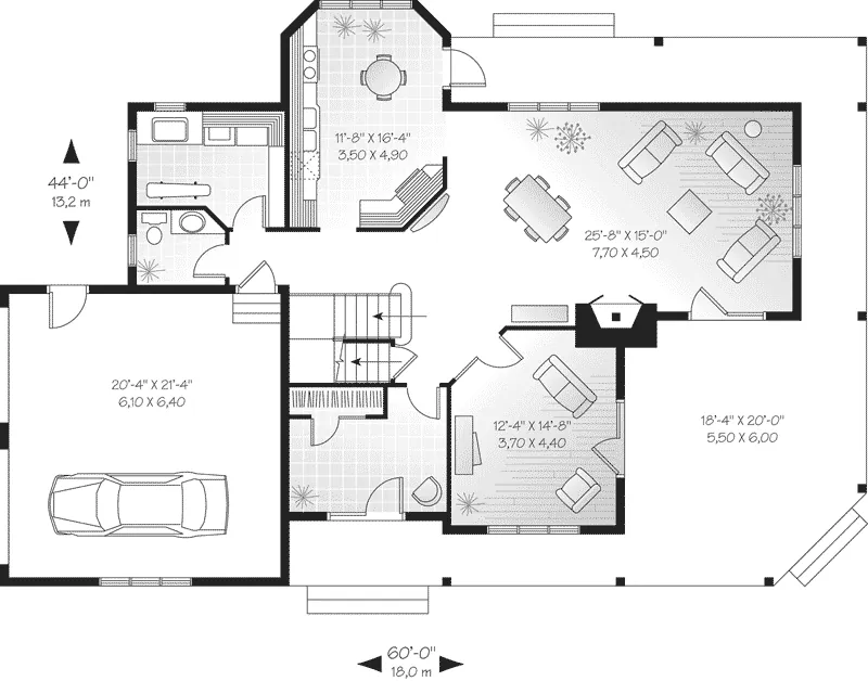 Southern House Plan First Floor - Manning Country Farmhouse 032D-0599 - Shop House Plans and More