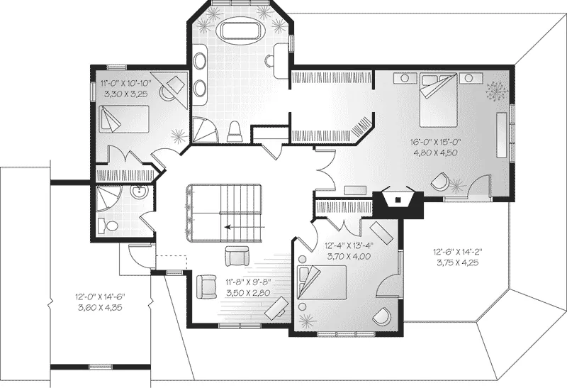 Traditional House Plan Second Floor - Manning Country Farmhouse 032D-0599 - Shop House Plans and More