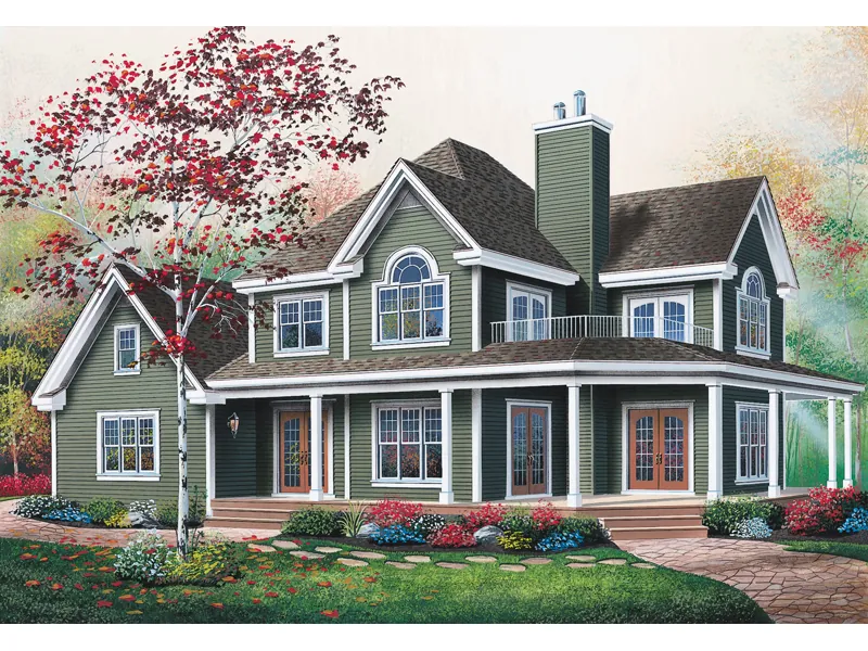 Traditional House Plan Front Photo 01 - Manning Country Farmhouse 032D-0599 - Shop House Plans and More