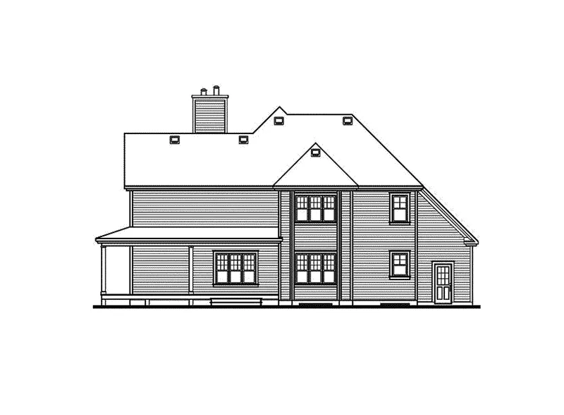Traditional House Plan Rear Elevation - Manning Country Farmhouse 032D-0599 - Shop House Plans and More