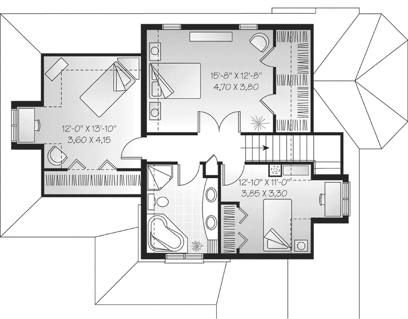 Second Floor - Sherwyn European Home 032D-0601 - Shop House Plans and More