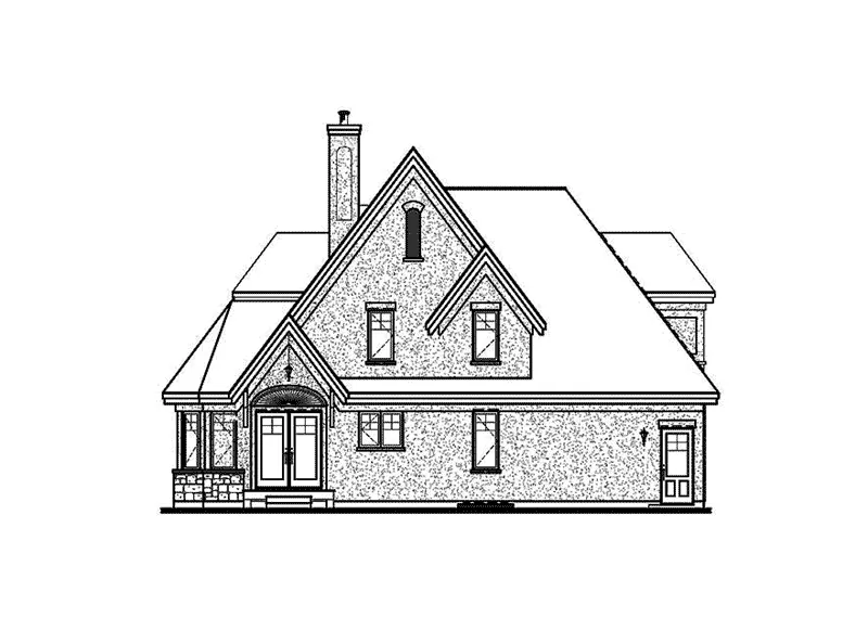 Rear Elevation - Sherwyn European Home 032D-0601 - Shop House Plans and More