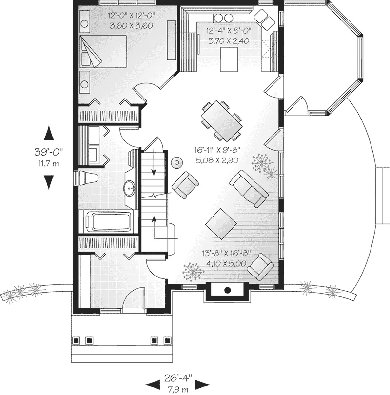 Arts & Crafts House Plan First Floor - Verona Place Craftsman Home 032D-0603 - Shop House Plans and More