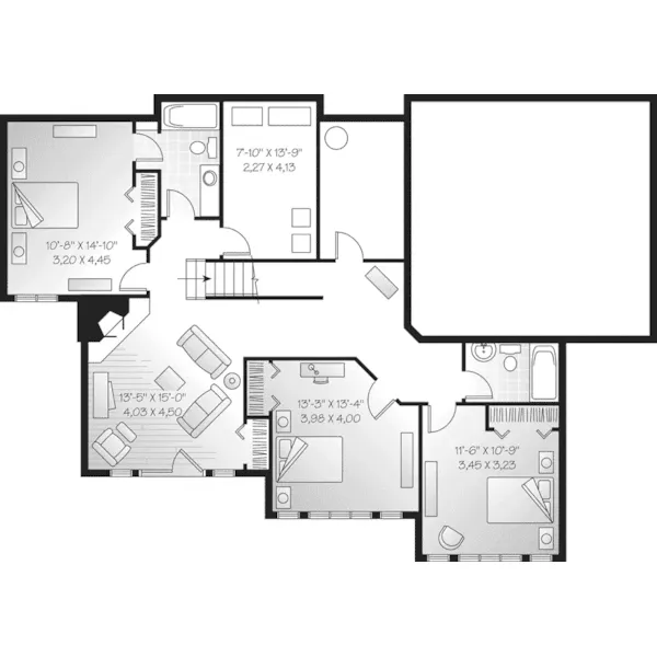 Modern House Plan Lower Level Floor - Churchill Cove Waterfront Home 032D-0604 - Search House Plans and More