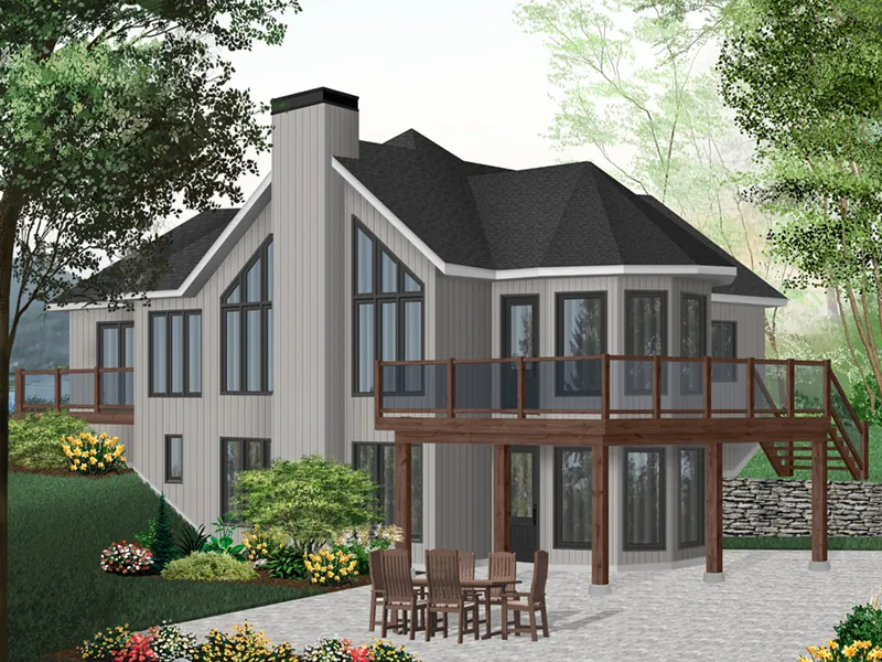 Lake House Plan Front Photo 01 - Swissvale Mountain Home 032D-0605 - Shop House Plans and More