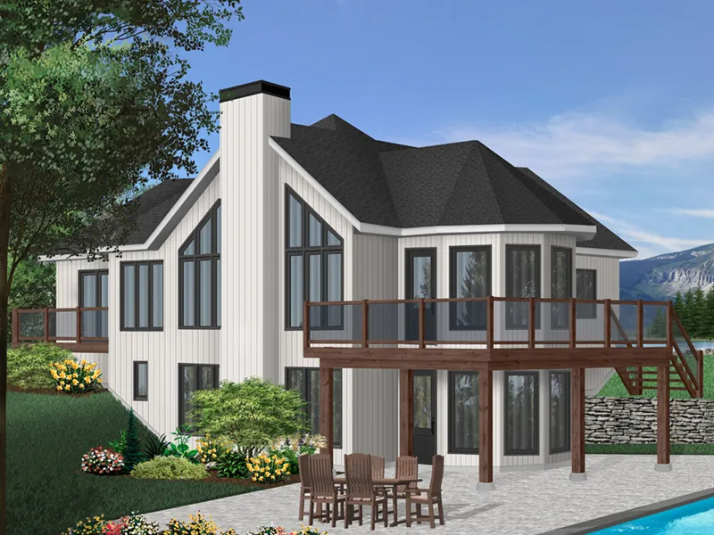 Lake House Plan Front Photo 02 - Swissvale Mountain Home 032D-0605 - Shop House Plans and More