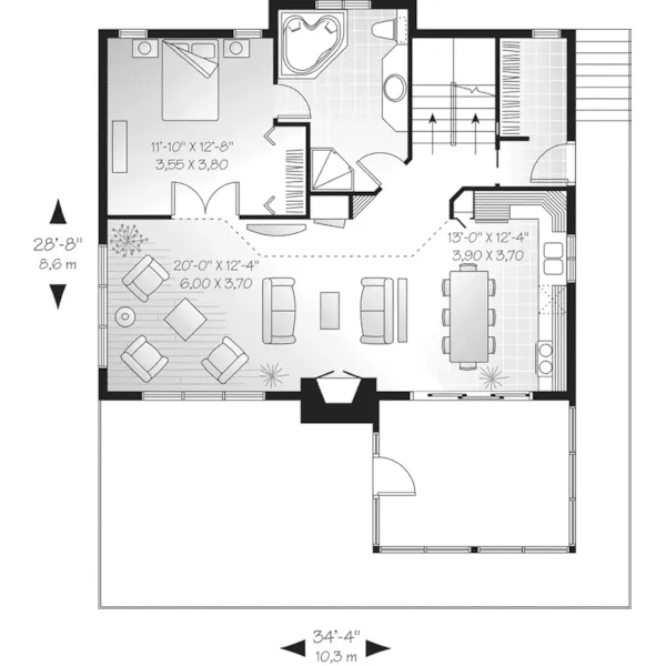 Modern House Plan First Floor - Adeline Place A-Frame Home 032D-0606 - Search House Plans and More