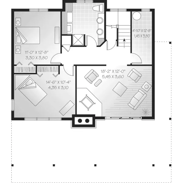 Modern House Plan Lower Level Floor - Adeline Place A-Frame Home 032D-0606 - Search House Plans and More