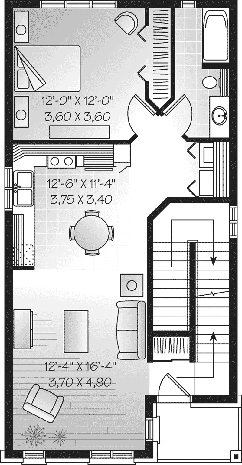 Modern House Plan Second Floor - Dormount Triplex Design Plan032D-0608 - Search House Plans and More