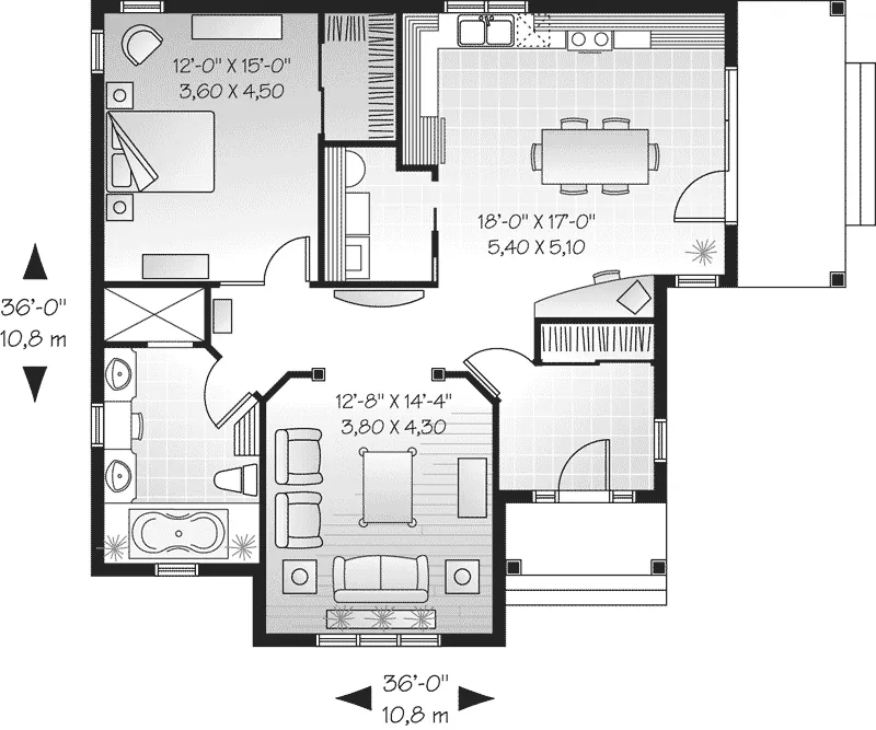 Traditional House Plan First Floor - Turtle Creek Traditional Home 032D-0611 - Shop House Plans and More