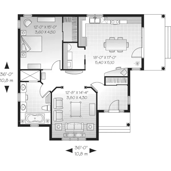 European House Plan First Floor - Valley Forest Traditional Home 032D-0612 - Shop House Plans and More