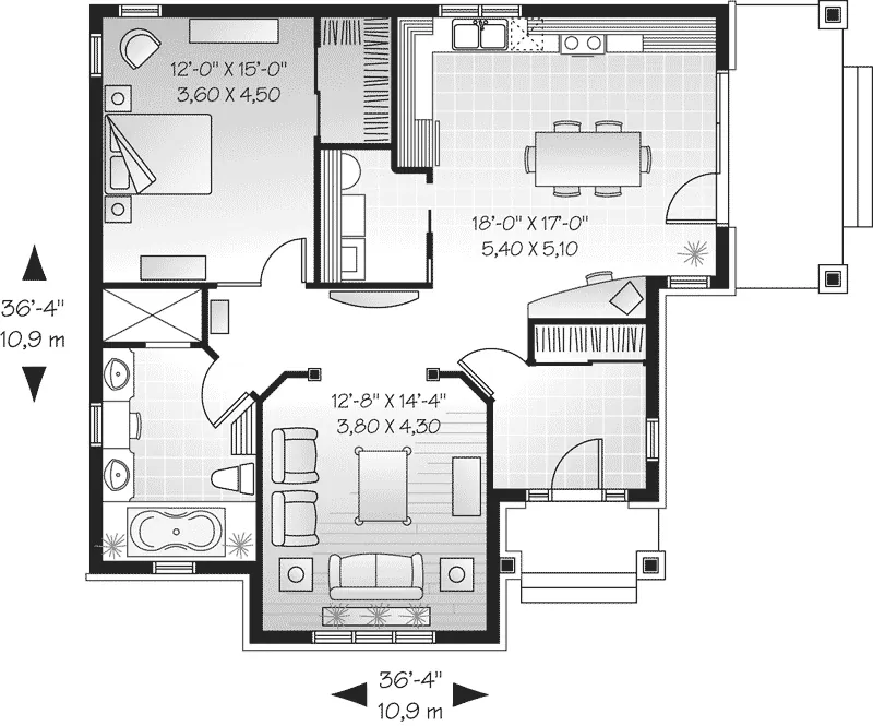 Arts & Crafts House Plan First Floor - Forestdale Narrow Lot Home 032D-0614 - Search House Plans and More