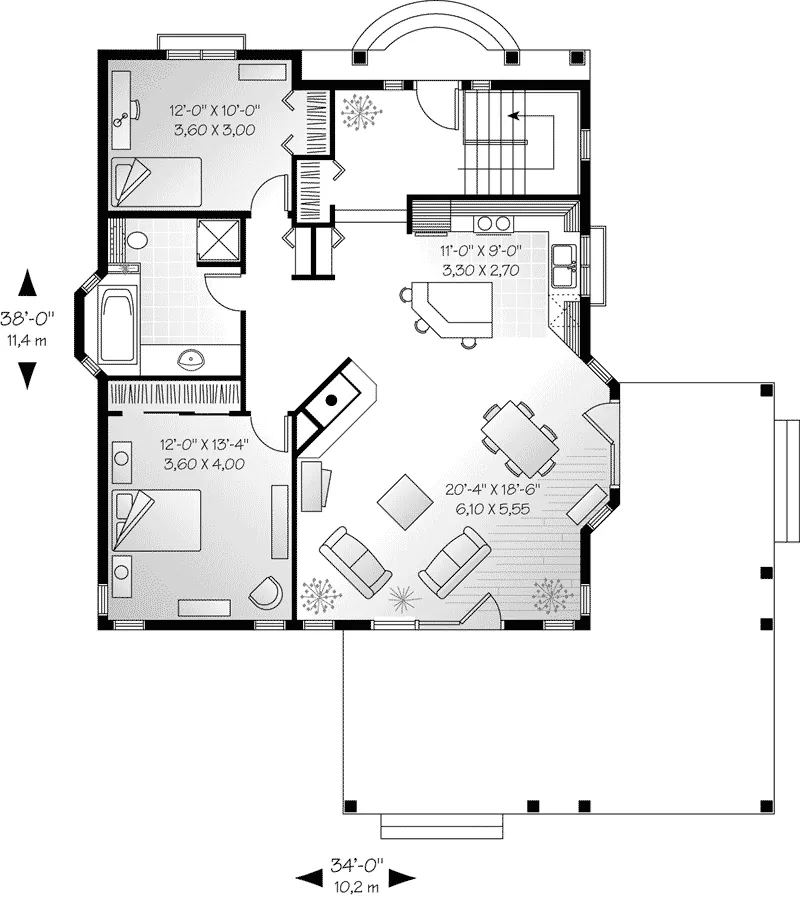 Modern House Plan First Floor - Attleboro Lake Home 032D-0617 - Search House Plans and More