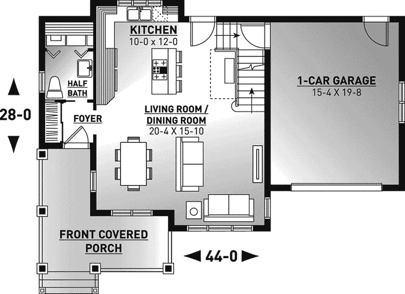 Traditional House Plan First Floor - Casey Farm Country Home 032D-0621 - Search House Plans and More