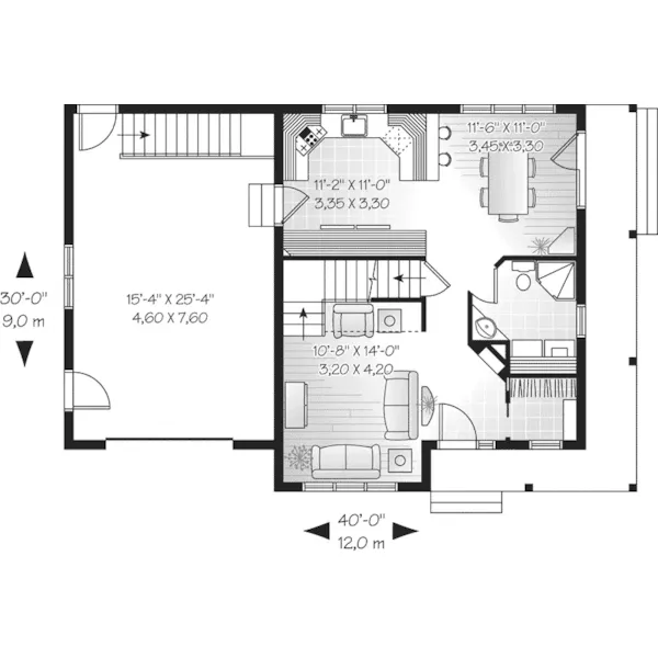 Traditional House Plan First Floor - Highmore Country Home 032D-0622 - Search House Plans and More