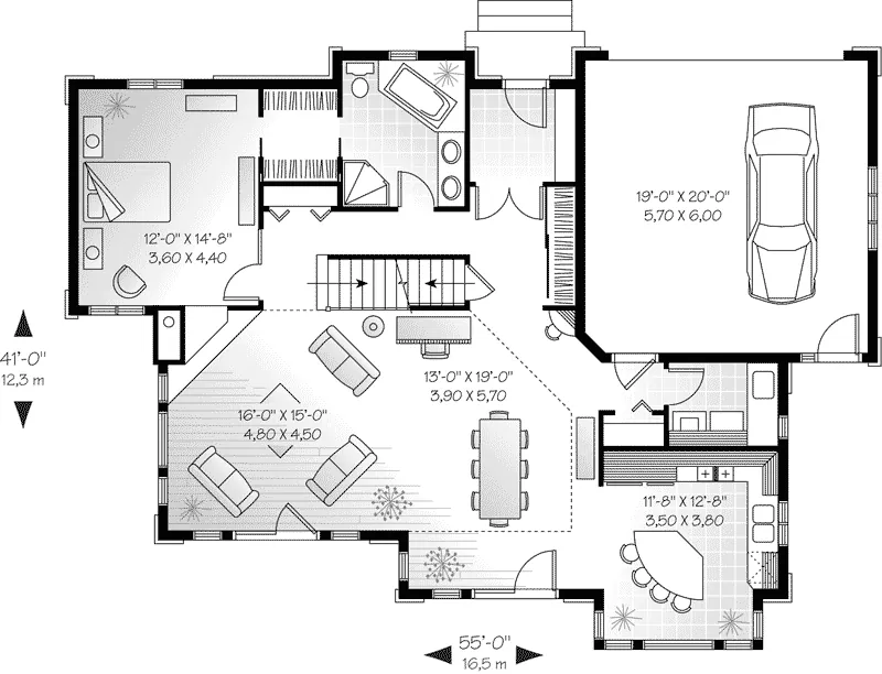 Craftsman House Plan First Floor - Herald Modern Home 032D-0624 - Search House Plans and More