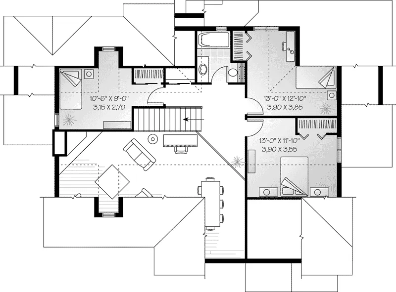 Traditional House Plan Second Floor - Herald Modern Home 032D-0624 - Search House Plans and More