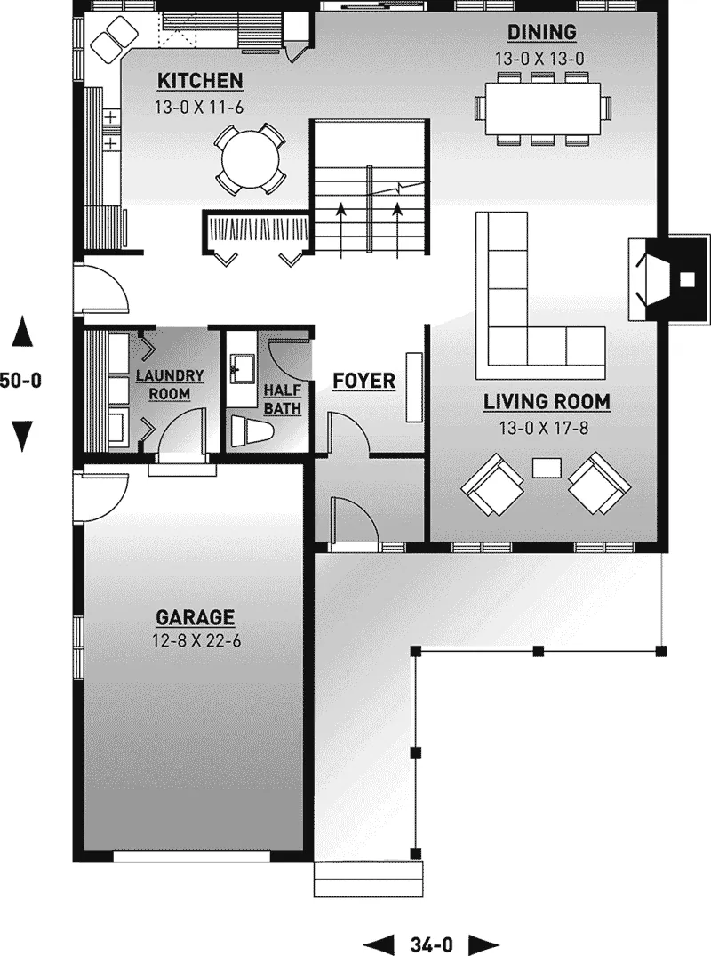 Modern House Plan First Floor - Roslyn Country Home 032D-0626 - Shop House Plans and More