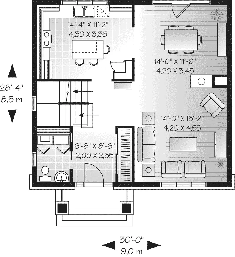 Colonial House Plan First Floor - Missionridge Craftsman Home 032D-0628 - Shop House Plans and More