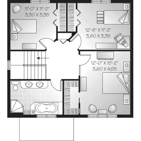 Colonial House Plan Second Floor - Missionridge Craftsman Home 032D-0628 - Shop House Plans and More