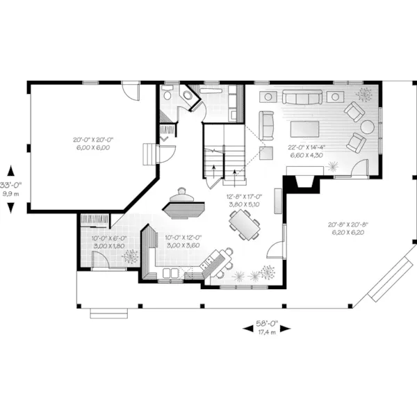 Southern House Plan First Floor - Bancroft Farm Country Home 032D-0632 - Search House Plans and More